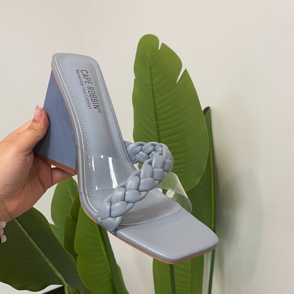 Blue braided square toe mule - Picture 2 of 3